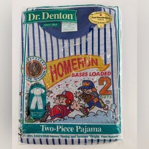 Vintage Dr. Denton Kids PJ’s‎ Pajamas Baseball 2T